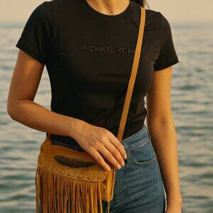 Michael Kors NWOT Rhinestone Logo T-shirt (Tag says M, but more a S) 95% Cotton